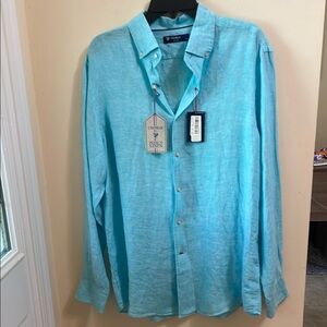Daniel Cremieux Aqua Linen Shirt